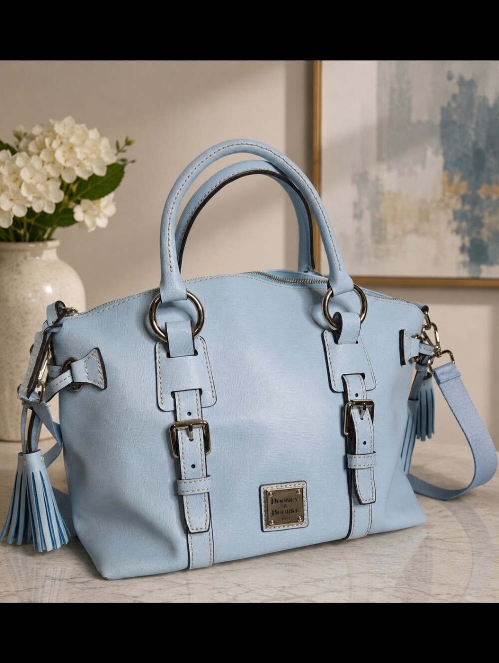 Light Blue Dooney & Bourke Bristol Satchel Handbag